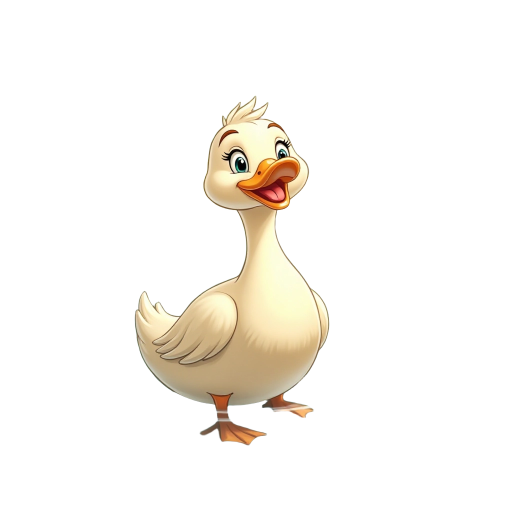 Cheerful Cartoon Duck